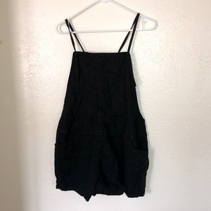 Black Overalls Romper